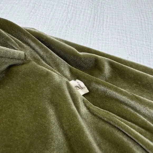 Araminta James Velour Jogger Olive Green Women’s Small Pockets Y2K Velvet Lounge - Picture 10 of 13